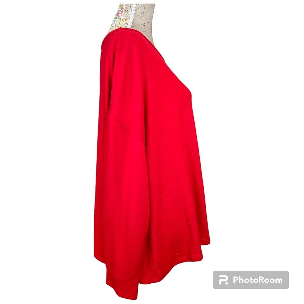 Vince Camuto Size X-Large Red Button Boatneck Drop Sleeve Pullover Sweater NWT - Picture 4 of 10